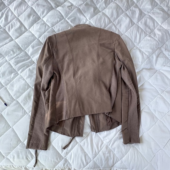 Free People Muted Purple Moto Vegan Leather Jacket Size 6 - Picture 4 of 6